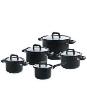 BK Cookware Kookset 5-delig RVS BK Flow Cool Black met afgietsysteem