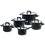 BK Cookware Kookset 5-delig RVS BK Flow Cool Black met afgietsysteem