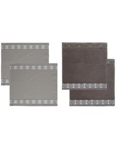 DDDDD Combiset 2 thee- en 2 keukendoeken Lace grijs