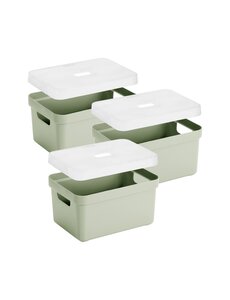 Sunware Opbergbox + deksel 13L set 3 lichtgroen Sigma home