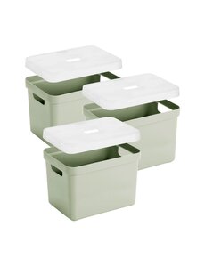Sunware Opbergbox + deksel 18L set 3 lichtgroen Sigma home