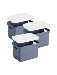 Sunware Opbergbox + deksel 18L set 3 donkerblauw Sigma home