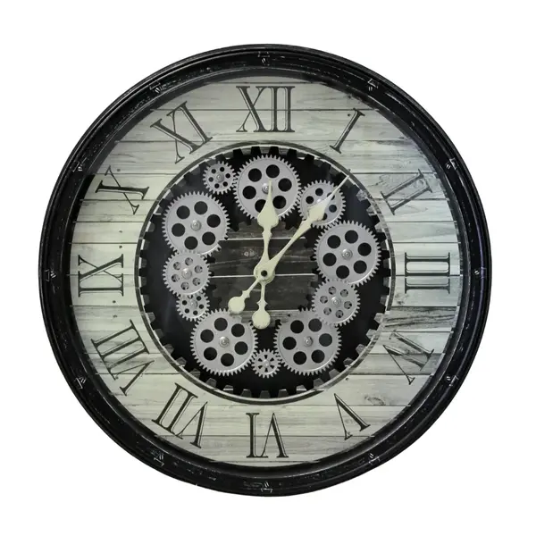 Wandklok 48cm met roterend uurwerk