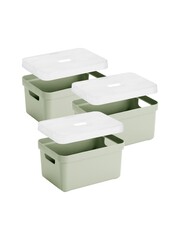 Rotho Roller 6 Boîte de rangement 57l avec couvercle et roues, Plastique (PP) sans BPA, bleu