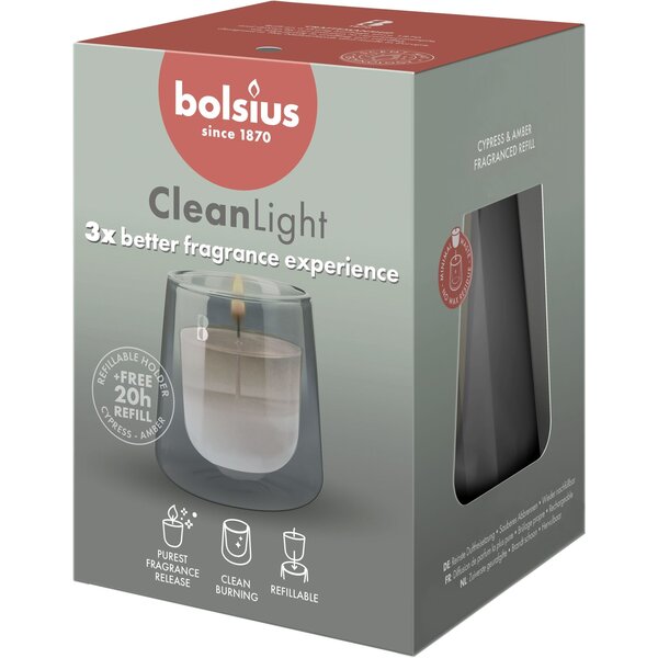 Bolsius Geurkaars Cleanlight starterkit smoky