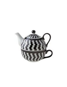 Cosy & Trendy Tea for one set zwart-wit Cosy & Trendy