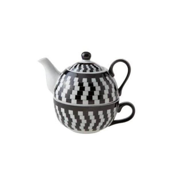 Cosy & Trendy Tea for one set zwart-wit Cosy & Trendy