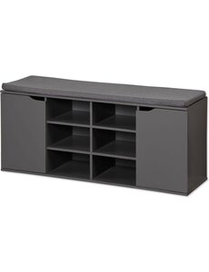 Kesper Schoenenkast grijs met zitkussen