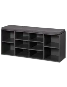 Kesper Schoenenkast/bank grijs met zitkussen