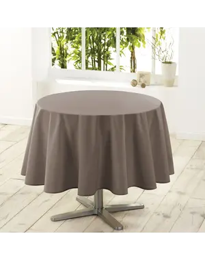 Wicotex Tafelkleed textiel Essentiel taupe rond 180cm