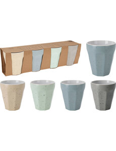 Excellent Houseware Beker porselein 250ml set/4