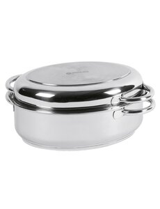 Braadpan 34cm ovaal 6,5L RVS