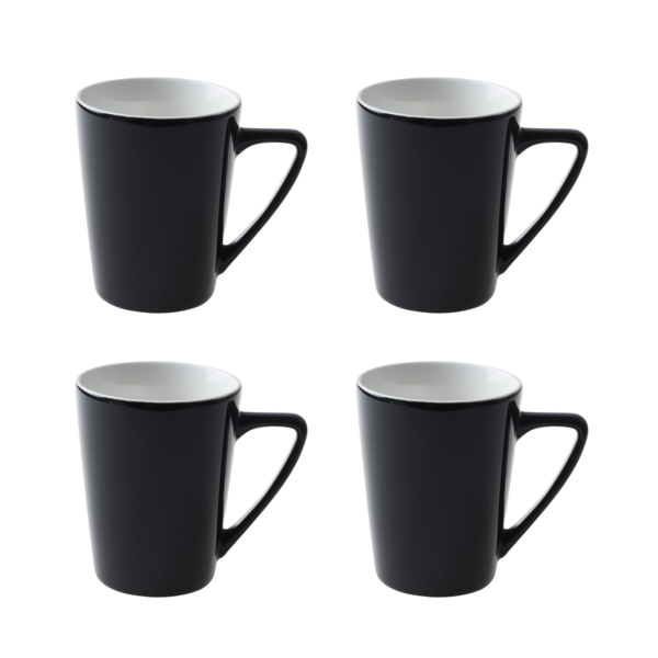 Mok 31cl zwart set 4 stuks