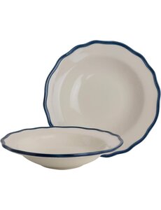 Laura Ashley Bord diep 22,5cm set/2 Solid Blue