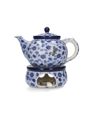 Bunzlau Castle Theepot 1300ml en Rechaud Dragonfly set