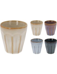 Excellent Houseware Beker aardewerk 250ml set/4