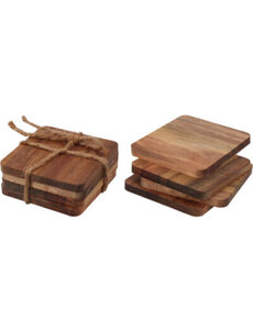 Excellent Houseware Onderzetter acacia set 4 stuks