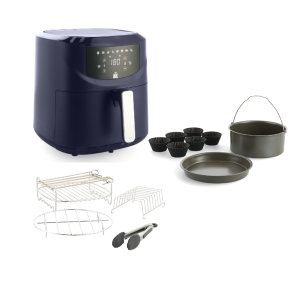 BK Cookware BK Airfryer XXL 1 basket 7,6L + 4 delige grillset + 8 delige bakset.