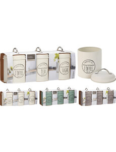 Excellent Houseware Voorraadbussen metaal set 3 stuks