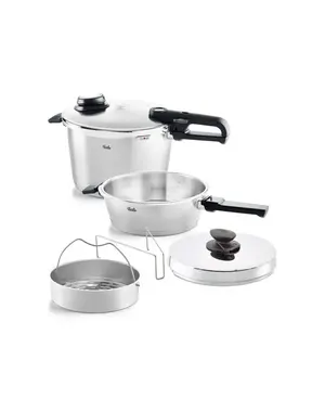 Fissler Snelkookpannenset 4L + 8L Vitavit Premium Fissler met RVS Deksel