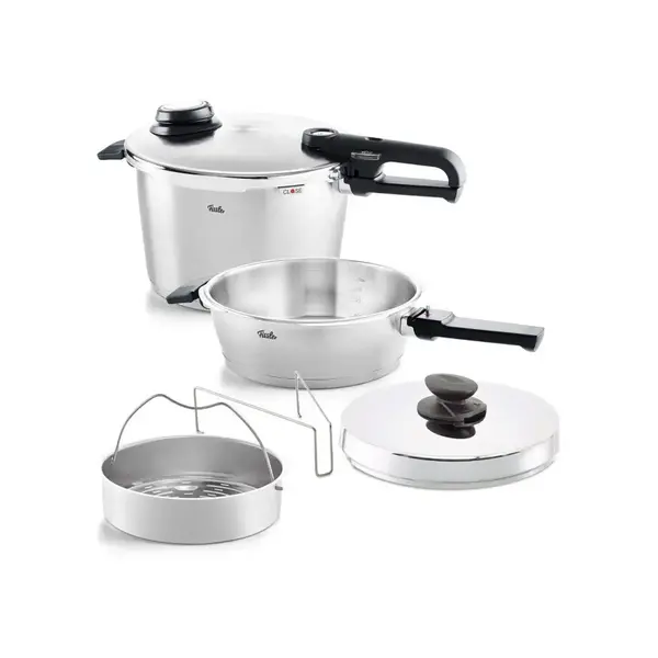 Fissler Snelkookpannenset 4L + 8L Vitavit Premium Fissler met RVS Deksel