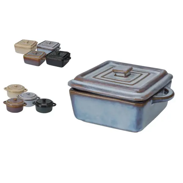 Excellent Houseware Mini pannetje 240ml of 180ml met deksel aardewerk 8 assorti