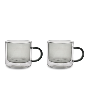 Ona Beker theeglas 27cl dubbelwandig grijs Liv - set/2