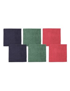 DDDDD Microvezeldoek Billie 30x30 cm combi blauw/groen/rood set/6