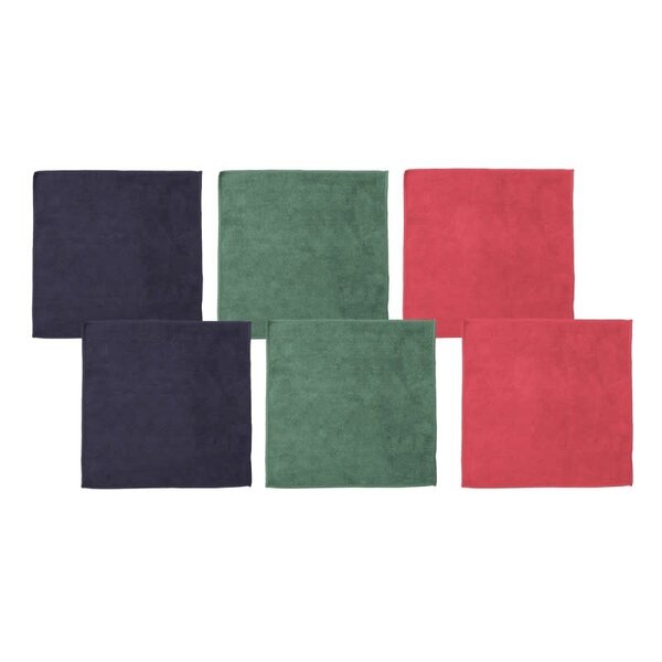 DDDDD Microvezeldoek Billie 30x30 cm combi blauw/groen/rood set/6