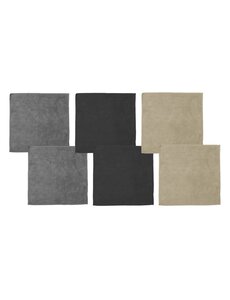 DDDDD Microvezeldoek Billie 30x30 cm combi grijs/zwart/zand/black set/6
