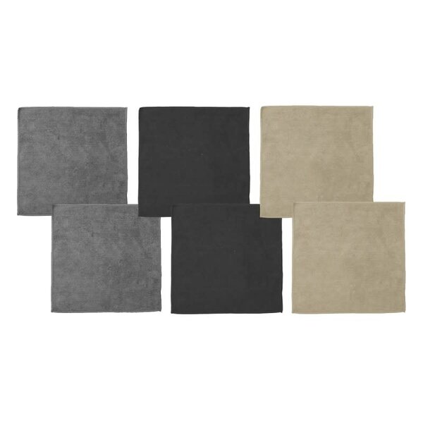 DDDDD Microvezeldoek Billie 30x30 cm combi grijs/zwart/zand/black set/6
