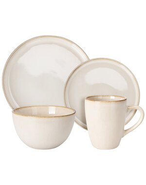 Excellent Houseware Servies 4 persoons 16 delig creme