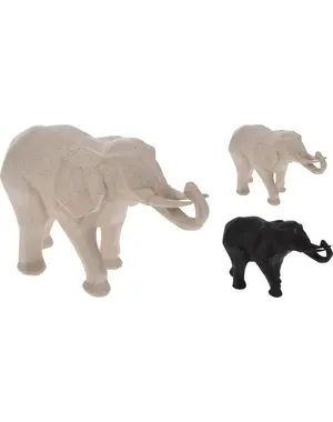 Home & Styling Olifant geometrisch 25x15cm 2 assorti