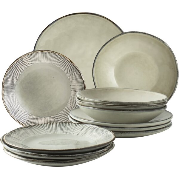Dutch Rose Servies/bordenset 12dlg Creme Organic