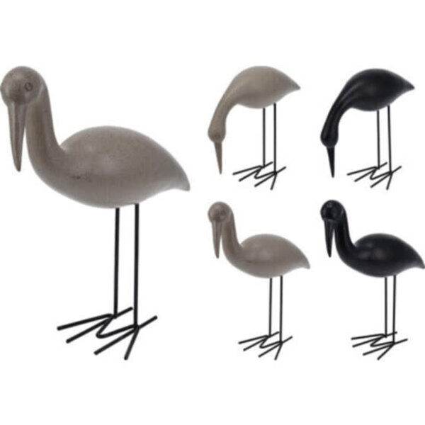 Home & Styling Vogel polystone met metalen poten 25cm