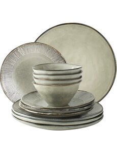 Dutch Rose Serviesset incl 4kommen 12 dlg crème Organic