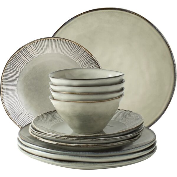 Dutch Rose Serviesset incl 4kommen 12 dlg crème Organic