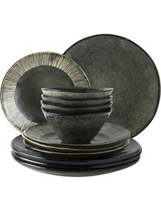 Dutch Rose Serviesset incl 4 kommen 12 dlg groen Organic