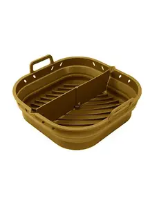 Point-Virgule Opvouwbare vierkante airfryer bakvorm uit platinum silicone Cumin 20x20x9cm