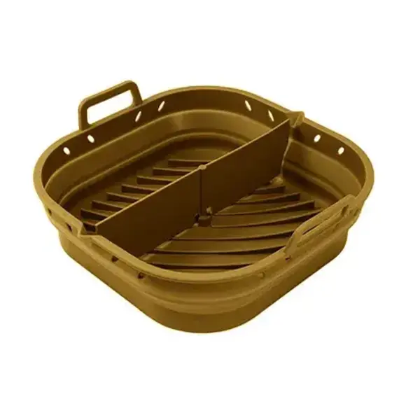 Point-Virgule Opvouwbare vierkante airfryer bakvorm uit platinum silicone Cumin 20x20x9cm