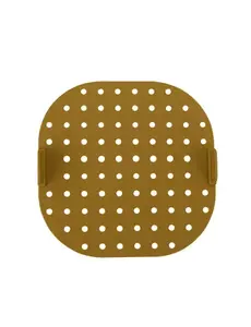 Point-Virgule Vierkante airfryer bakmat uit platinum silicone Cumin met handvaten 20x20x2cm