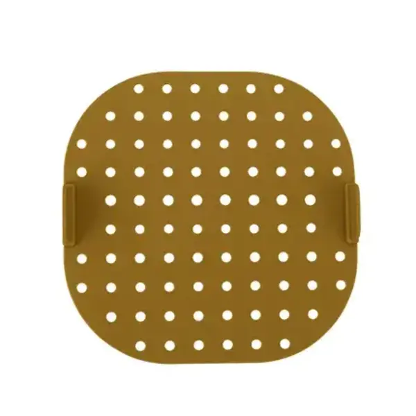 Point-Virgule Vierkante airfryer bakmat uit platinum silicone Cumin met handvaten 20x20x2cm