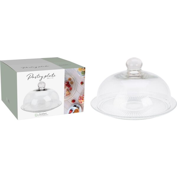 Taartplateau glas met stolp