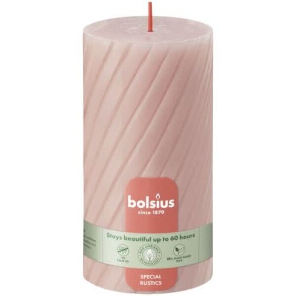Bolsius Stompkaars twisted 130/68 nevelig roze