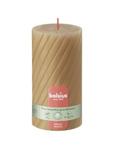 Bolsius Stompkaars 130/68 rustiek twisted ribbed haver beige