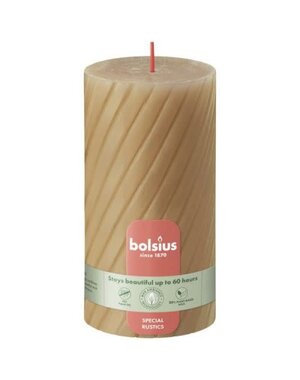 Bolsius Stompkaars 130/68 rustiek twisted ribbed haver beige