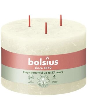 Bolsius Rustiekkaars 90/140 3 lonten zacht parel