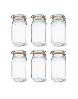 Le Parfait Inmaakpot met klemdeksel 2L set 6