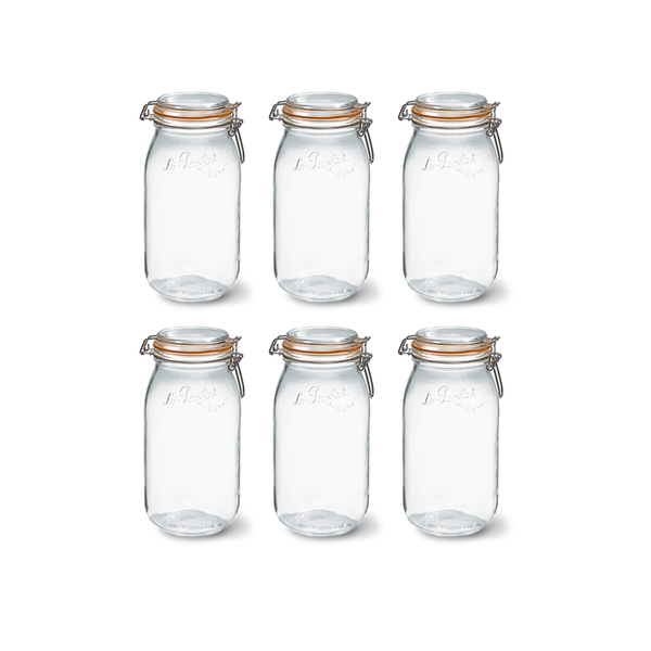 Le Parfait Inmaakpot met klemdeksel 2L set 6
