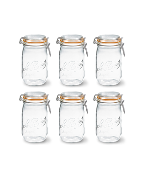 Le Parfait Inmaakpot met klemdeksel 1L set 6